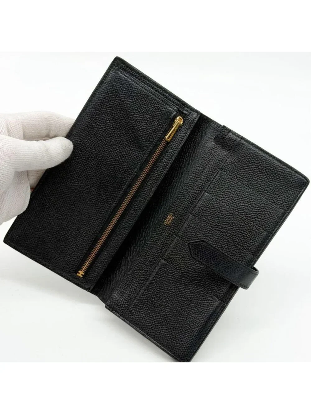 Hermes Bearn Souffle Veau Epsom Black Bifold Wallet